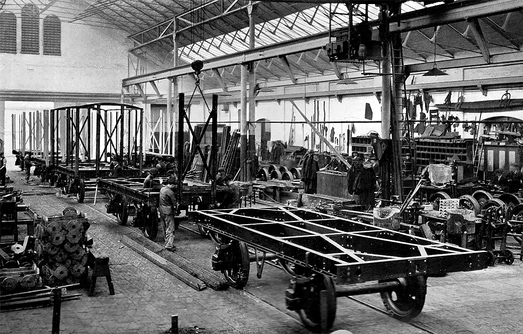 Photo of Erecting Stanchions and Fitting Brake and Drawgear.